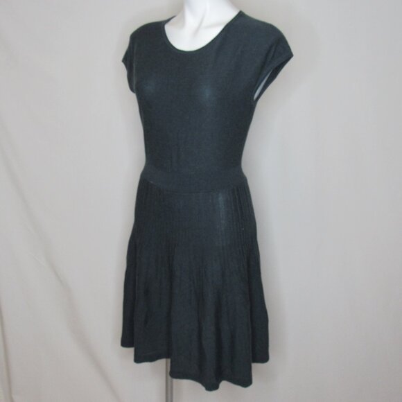 Ann Taylor LOFT Teal Blue Fine Knit Sweater Dress Back Women's M Medium - Picture 2 of 9
